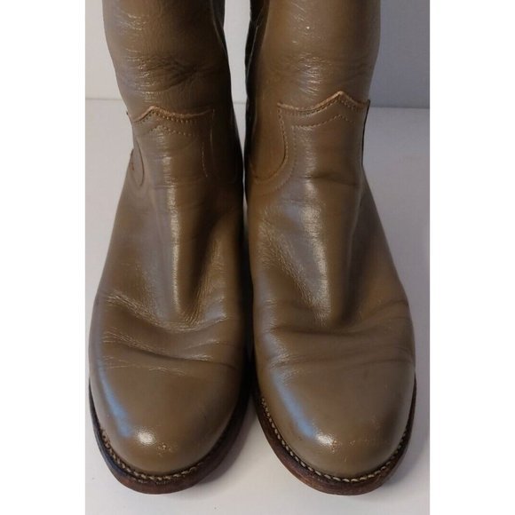 Justin Women's Ropers Tan Leather Pull‎ On Roper Boots Size 5 B - Picture 4 of 6